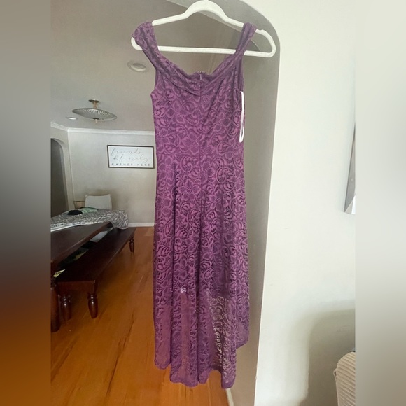 Off shoulder hi low lace dress size small - Picture 2 of 8